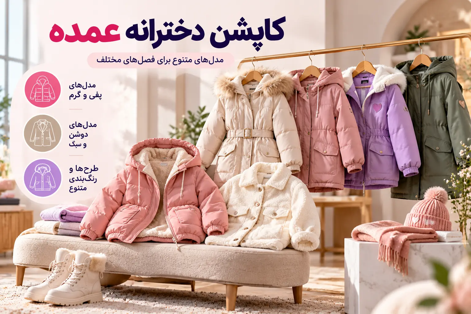 کاپشن دخترانه عمده - لینک ویترین